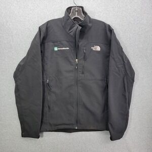 The North Face jacket mens small Black Softshell Windfall Full Zip Black logo